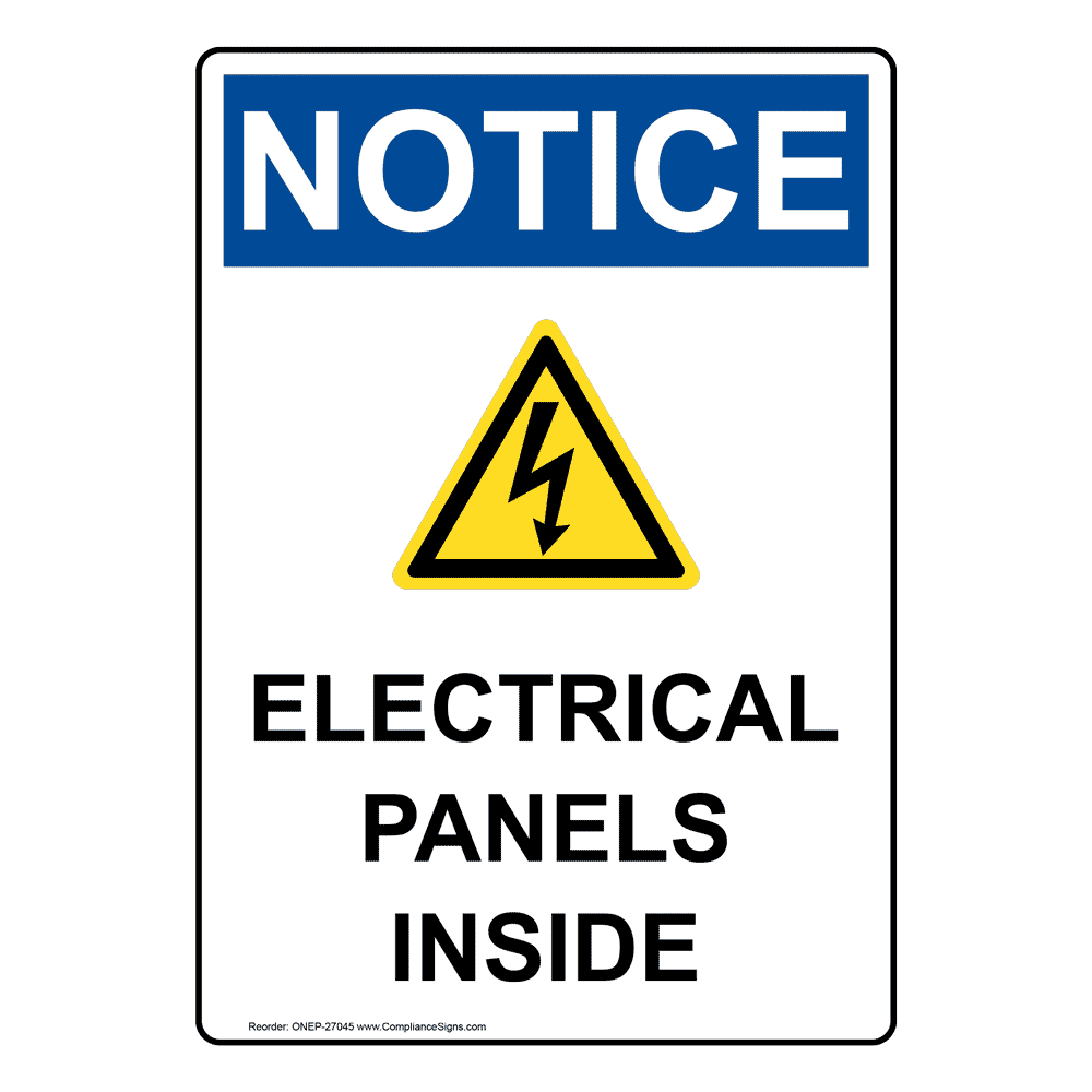 OSHA Electrical Panels Inside Sign With Symbol ONE27045