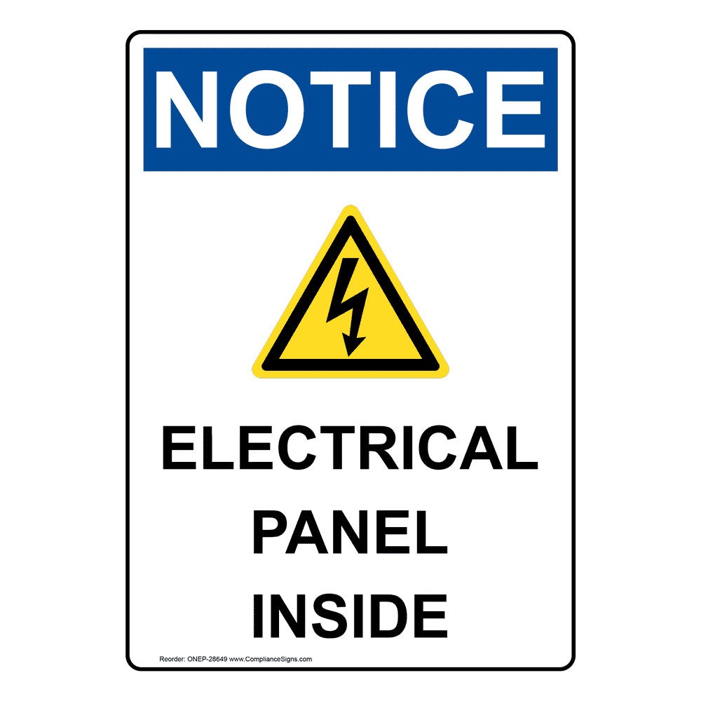 Portrait OSHA Keep Top Of All Electrical Boxes Sign ONEP30048