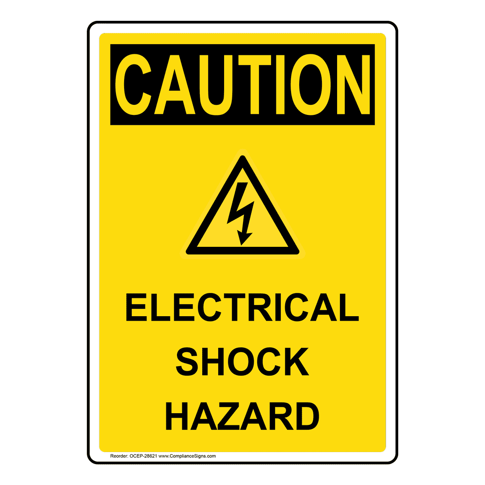 Portrait OSHA Electrical Shock Hazard Sign With Symbol OCEP28621