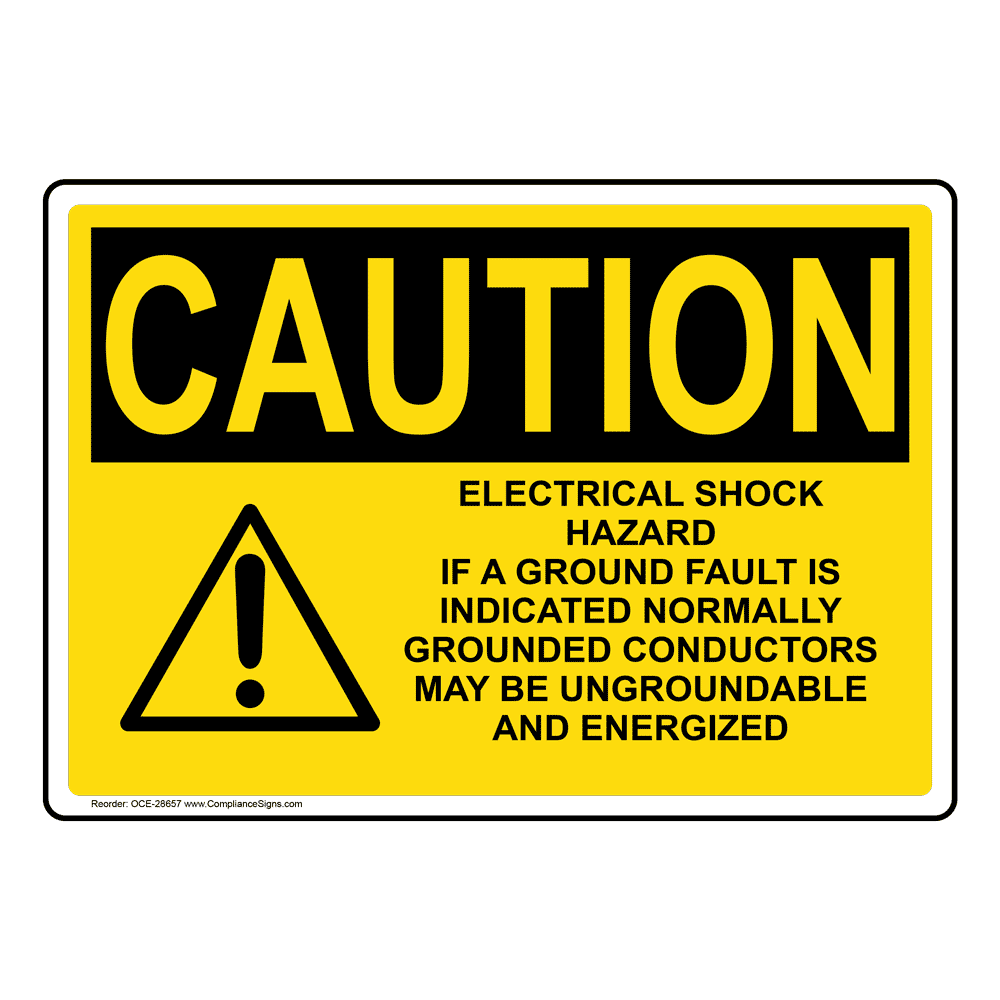 OSHA Electrical Shock Hazard Sign With Symbol OCE28657