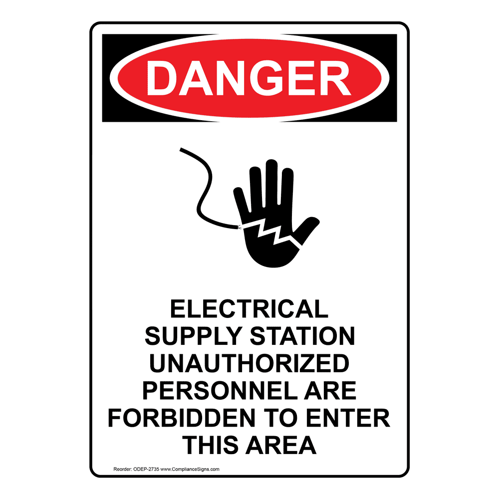 Portrait OSHA Electrical Hazard Authorized Sign With Symbol ODEP2705