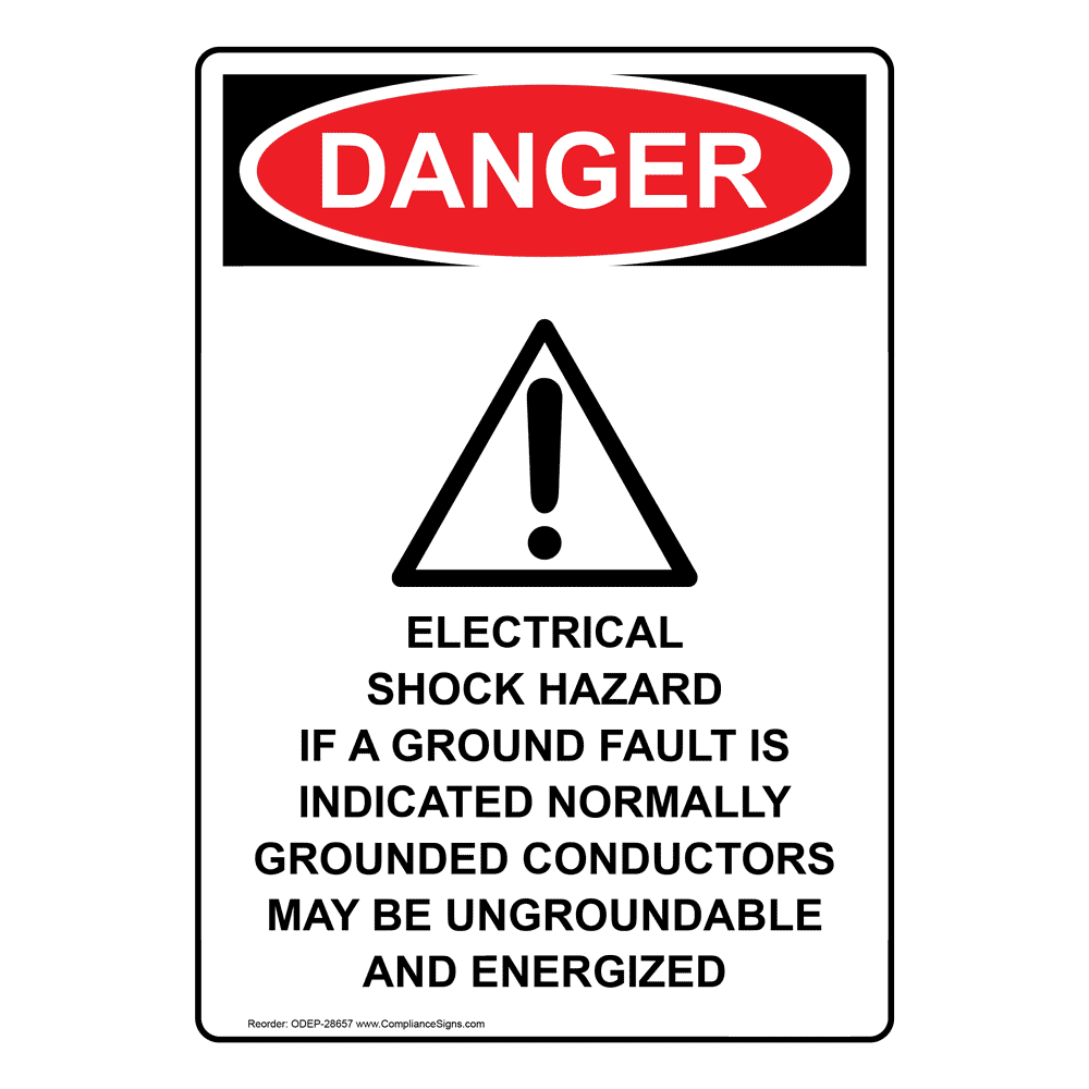 Portrait OSHA Electrical Hazard Sign With Symbol ODEP28638