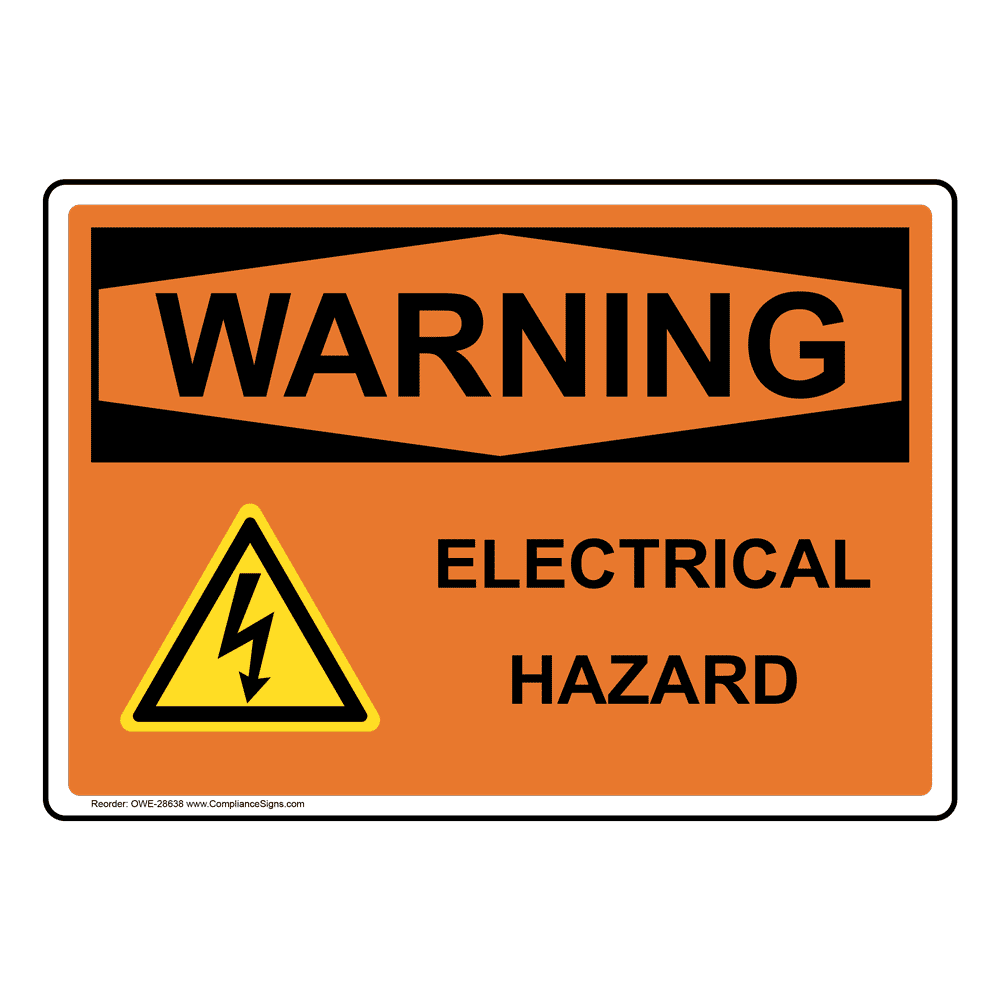 OSHA Electrical Hazard Sign With Symbol OWE28638