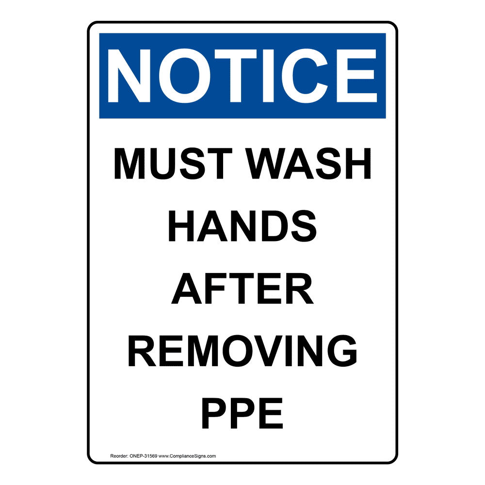Portrait OSHA No Hand Washing For Dishes Only Sign ONEP31551