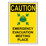 Portrait OSHA Emergency Evacuation Sign With Symbol OCEP-30317