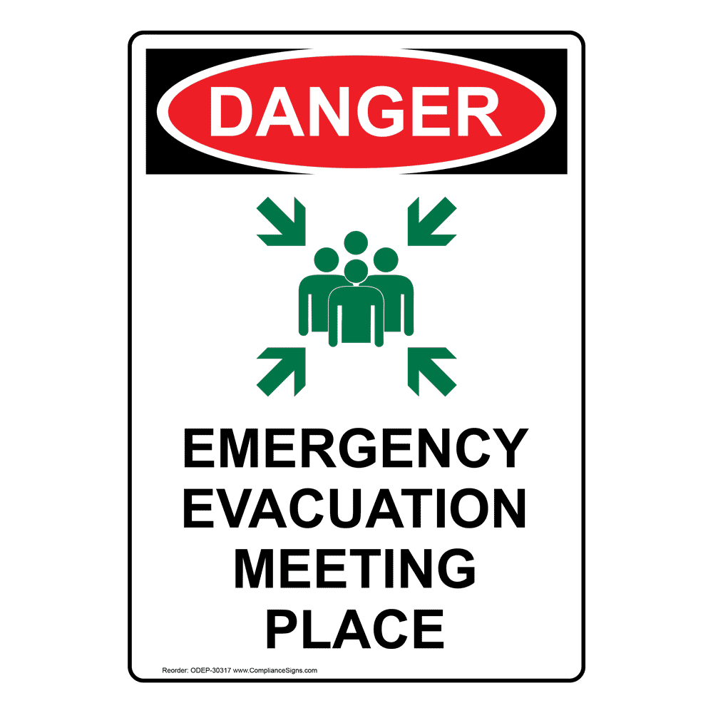 Portrait OSHA Emergency Evacuation Meeting Area Sign ODEP 30331 portrait-osha-emergency-evacuation-meeting-area-sign-odep-30331