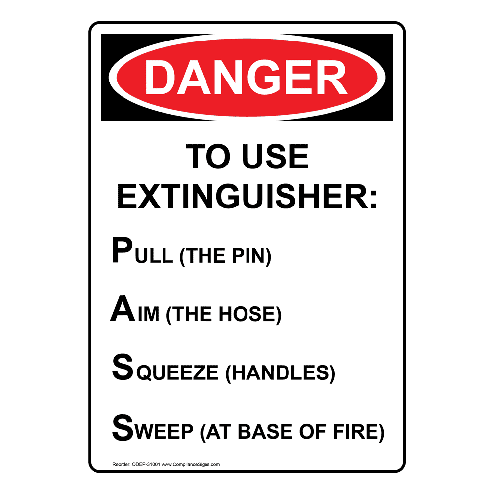 Portrait OSHA Automatic Fire Extinguisher Sign ODEP30699