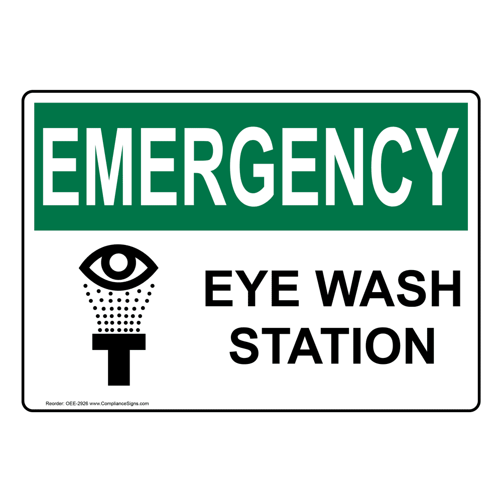 Printable Eyewash Station Sign