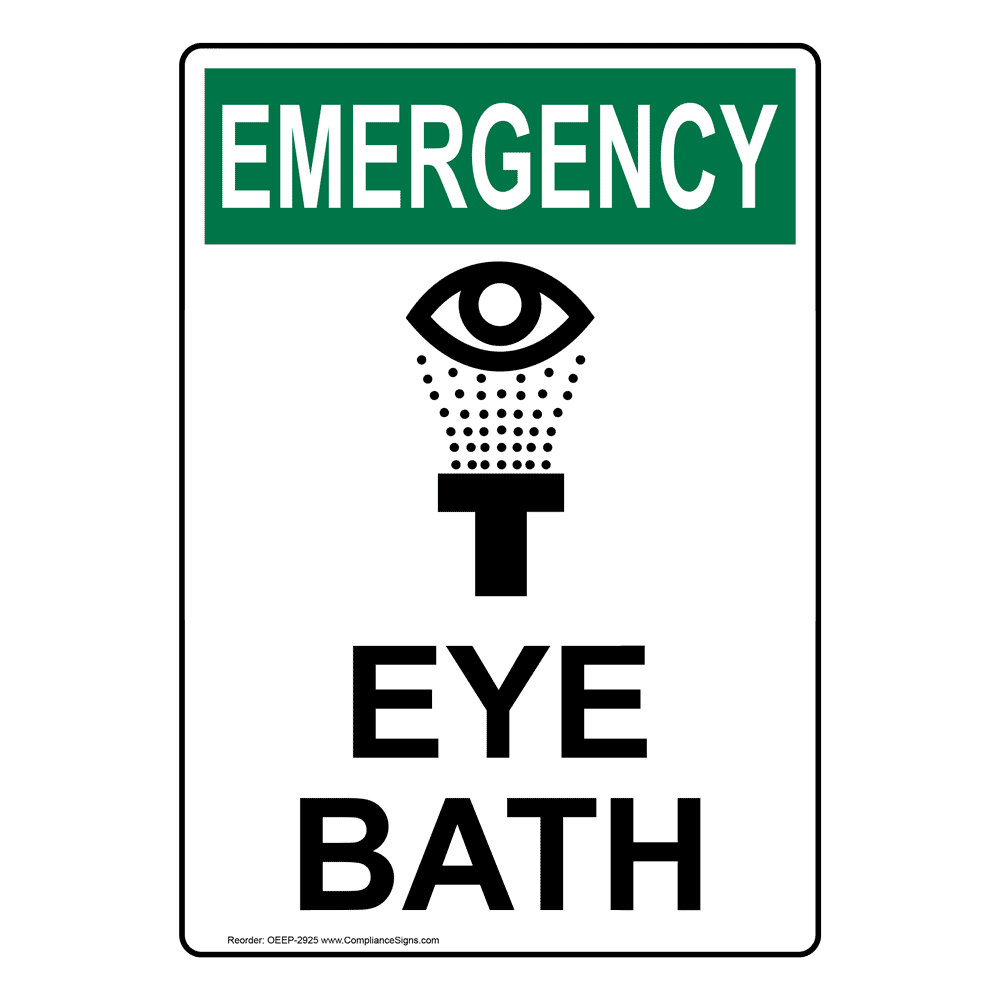 Portrait OSHA Eye Wash Station Sign With Symbol OEEP2926