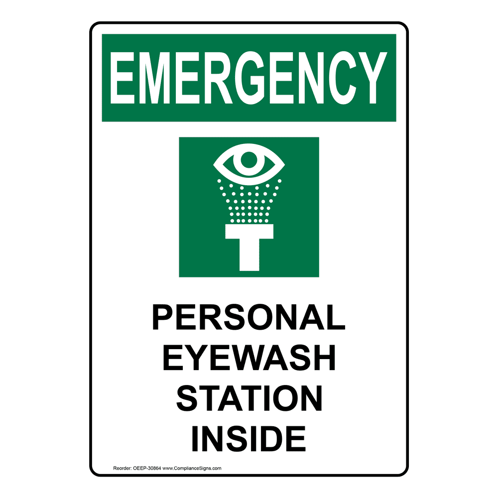 OSHA Personal Eyewash Station Inside Sign With Symbol OEE30864