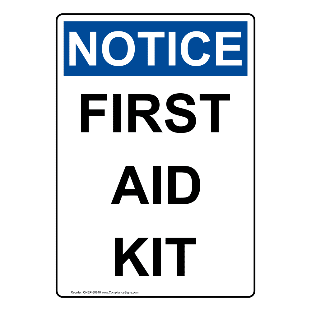 Portrait OSHA First Aid Kit Sign With Symbol ONEP30839