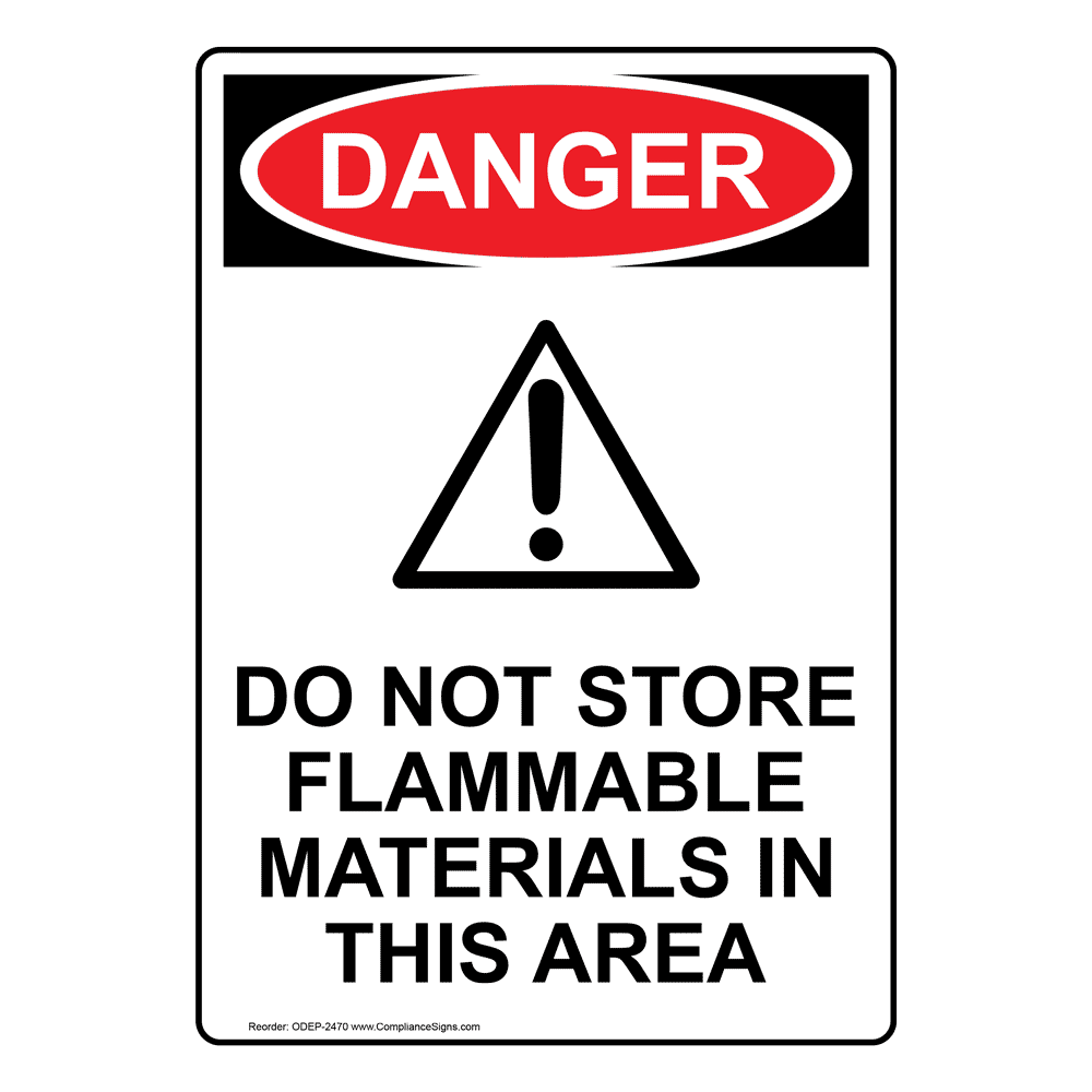 Portrait OSHAGHS Flammable Liquids Sign With Symbol ODEP27852