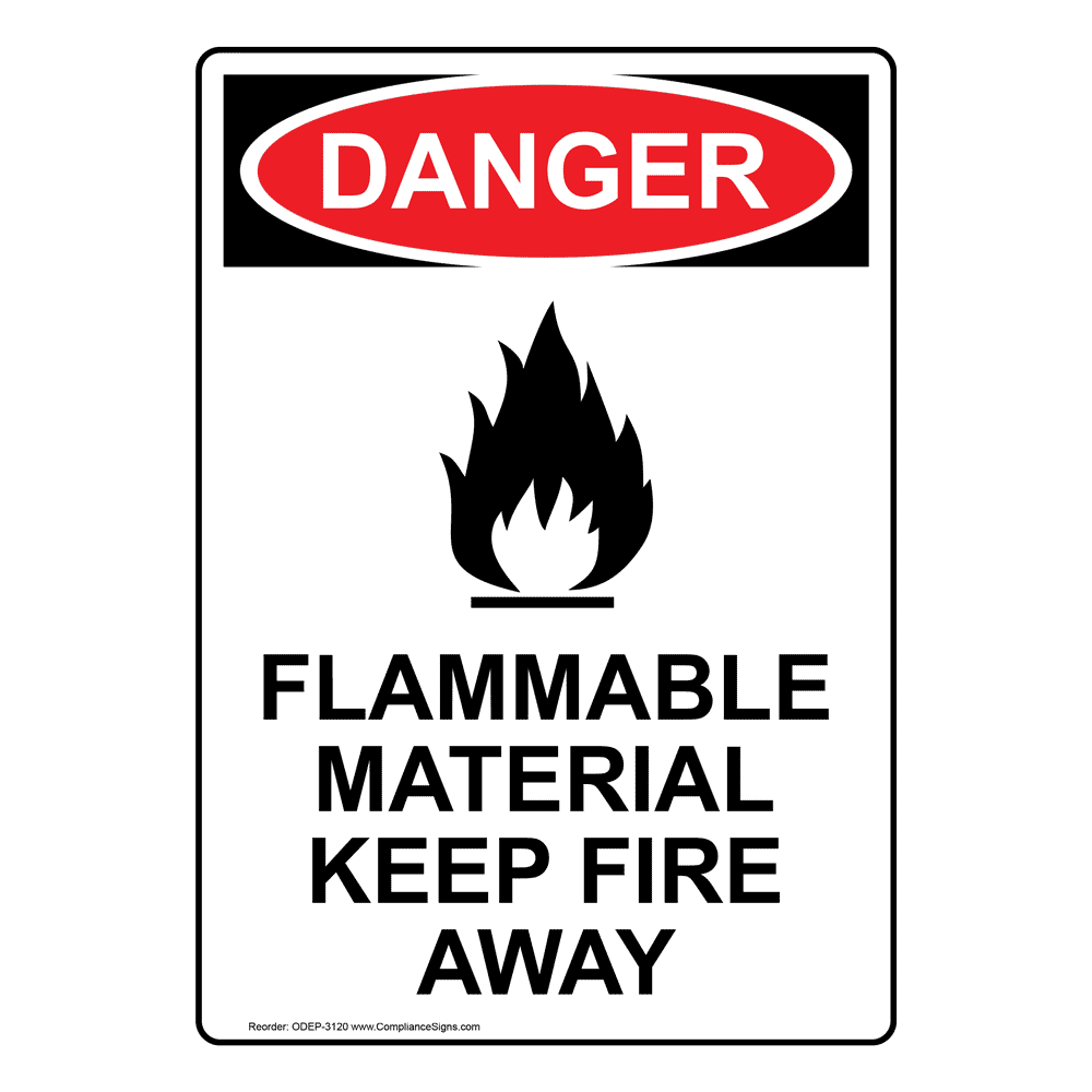 Portrait OSHA Flammable Liquids No Sign With Symbol ODEP3100