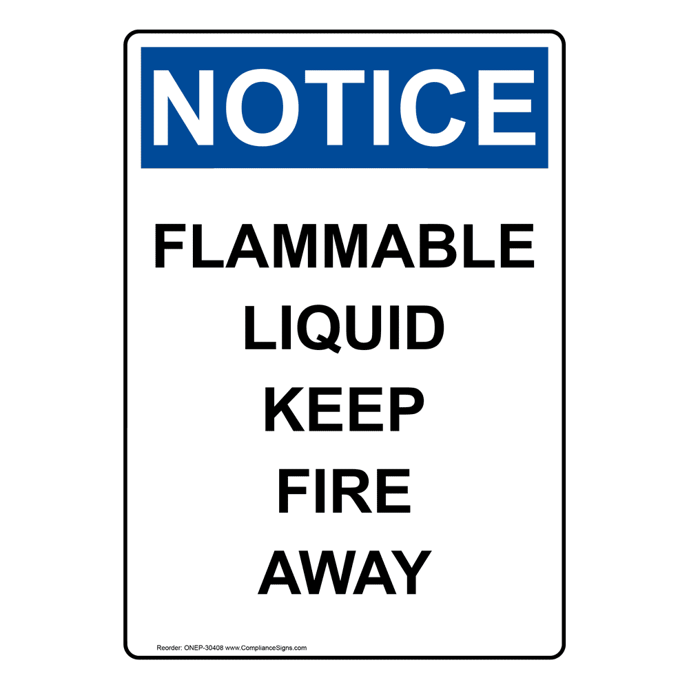 Portrait OSHA Flammable Liquid Isopropanol Alcohol Sign OWEP30407