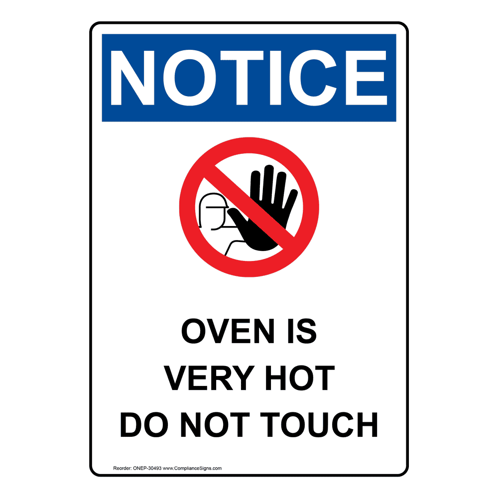 Portrait Oven Is Very Hot Do Not Touch Sign With Symbol NHEP30493