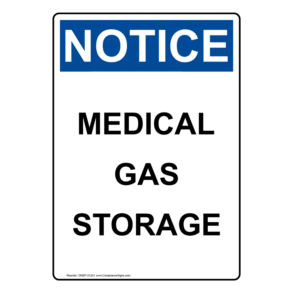 Portrait OSHA Medical Gas Storage Sign ONEP31251