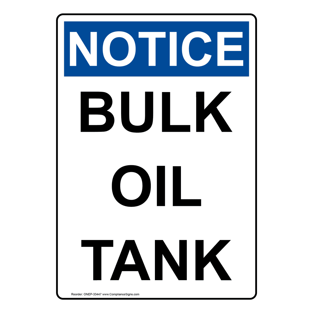 OSHA Bulk Oil Tank Sign ONE33447