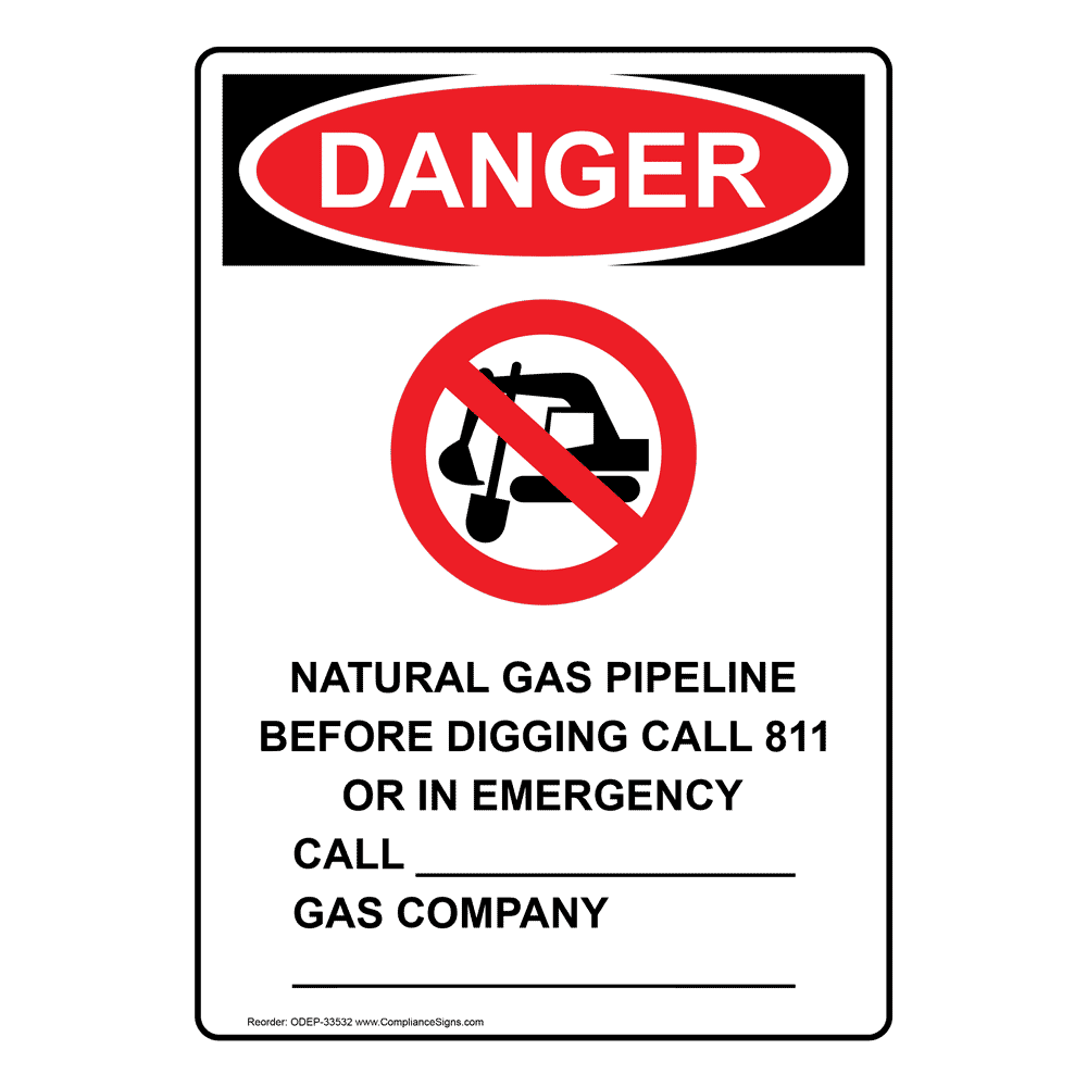 Natural Gas Pipeline Sign