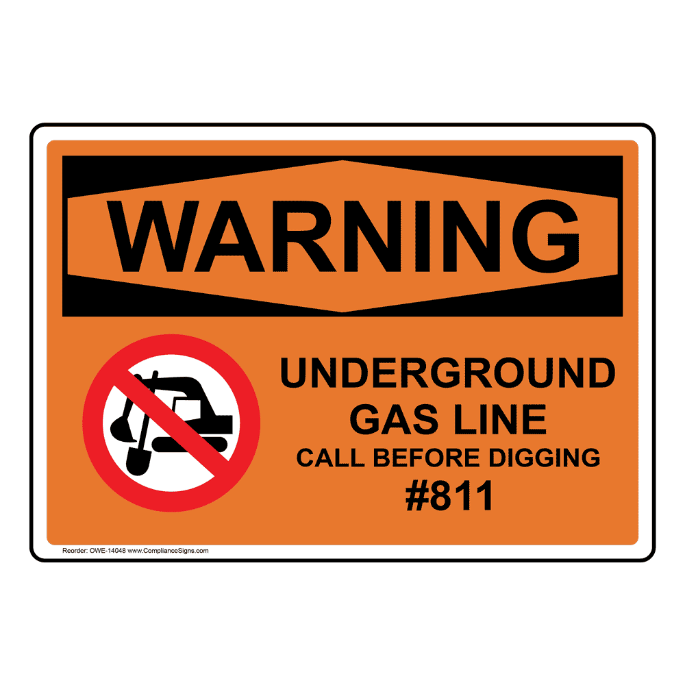 OSHA DANGER High Pressure Gas Line Sign ODE3670 Pipeline / Utility