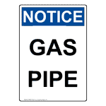 Portrait OSHA Gas Pipe Sign ONEP-31230