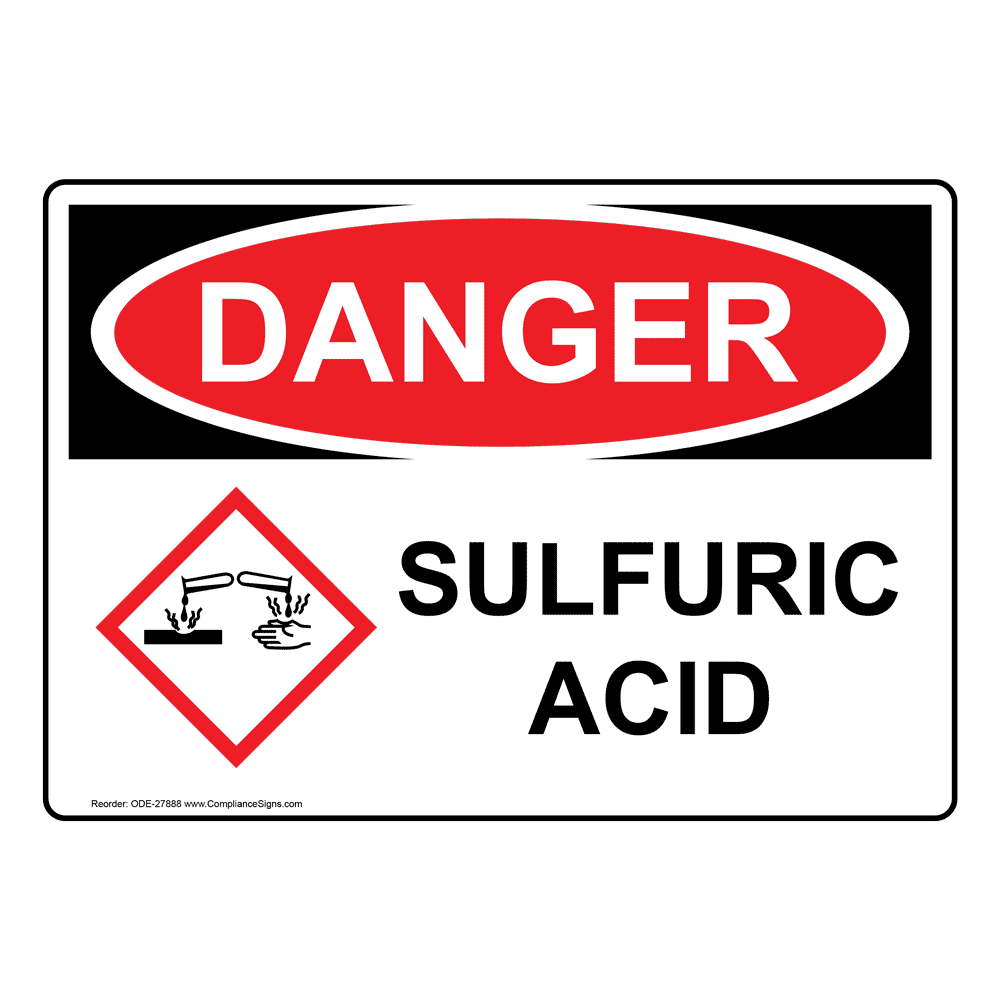OSHA Caution Sign Hydrochloric Acid Made in the USA