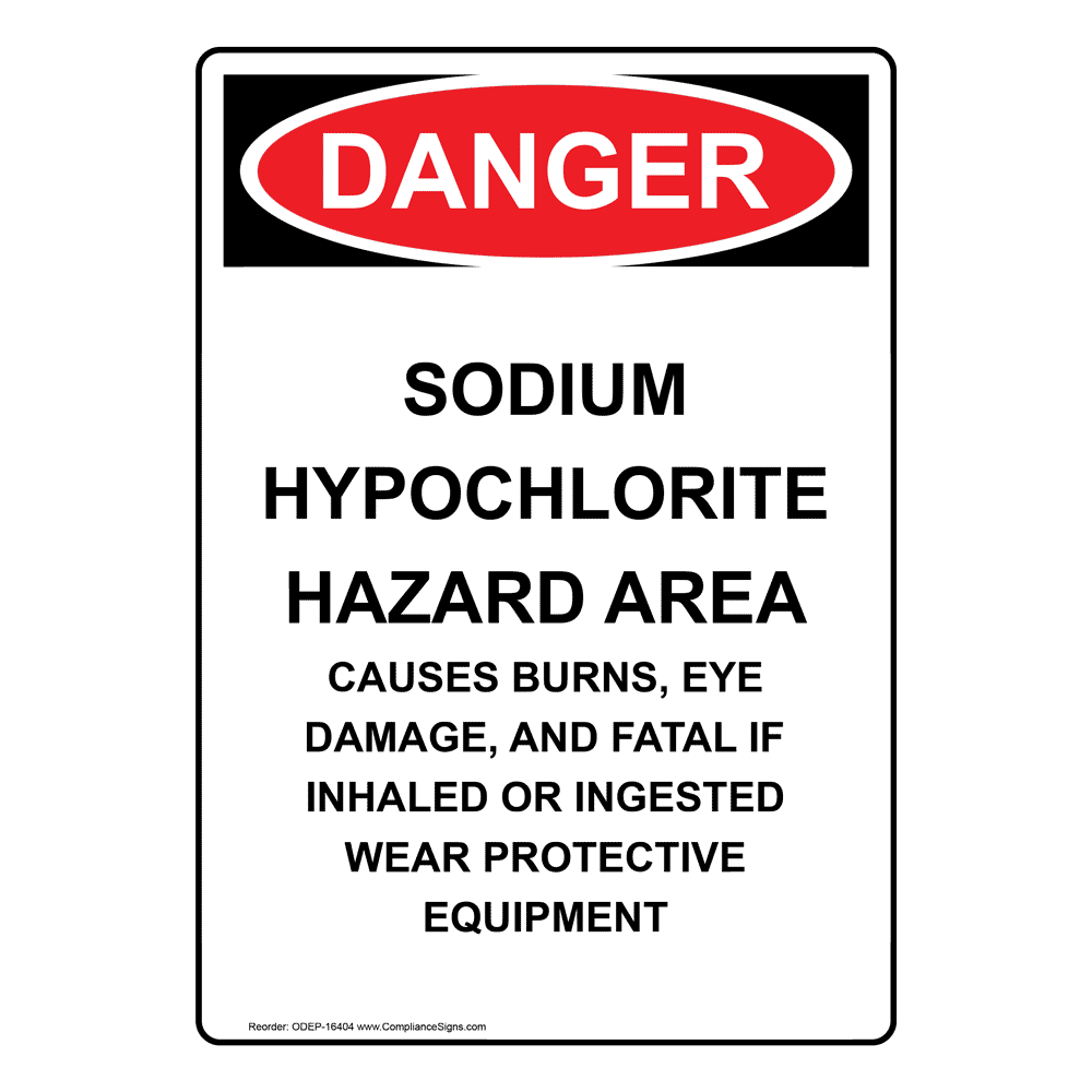 Portrait OSHA Chlorine Hazard Area Sign With Symbol ODEP1675R