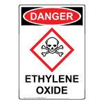 Portrait OSHA-GHS Ethylene Oxide Sign With Symbol ODEP-38344