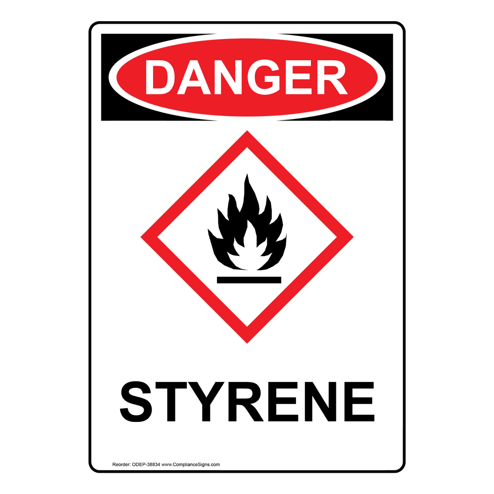 Portrait OSHAGHS Styrene Sign With Symbol ODEP38834