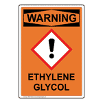 Portrait OSHA-GHS Ethylene Glycol Sign With Symbol OWEP-38544