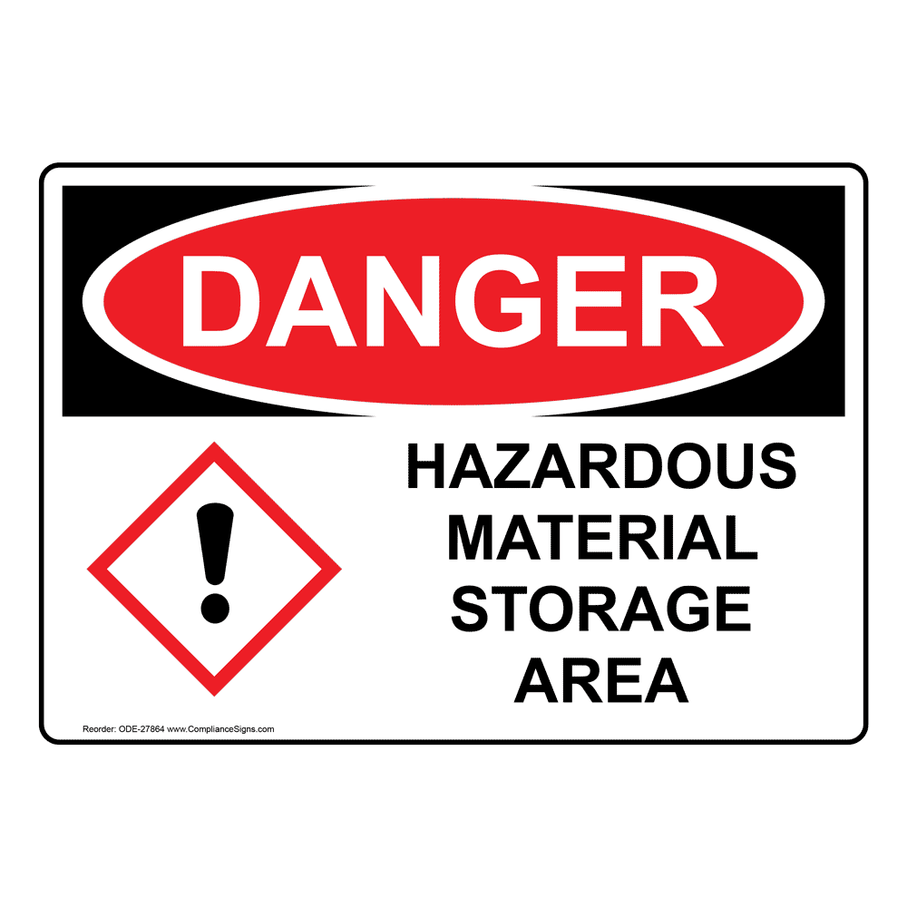 Hazardous Material Storage Area Sign Ode 27864 Hazmat Hazardous