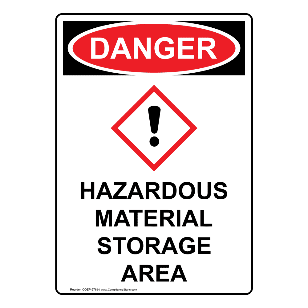 OSHA DANGER Hazardous Materials Handle Care Bilingual Sign ODB3555