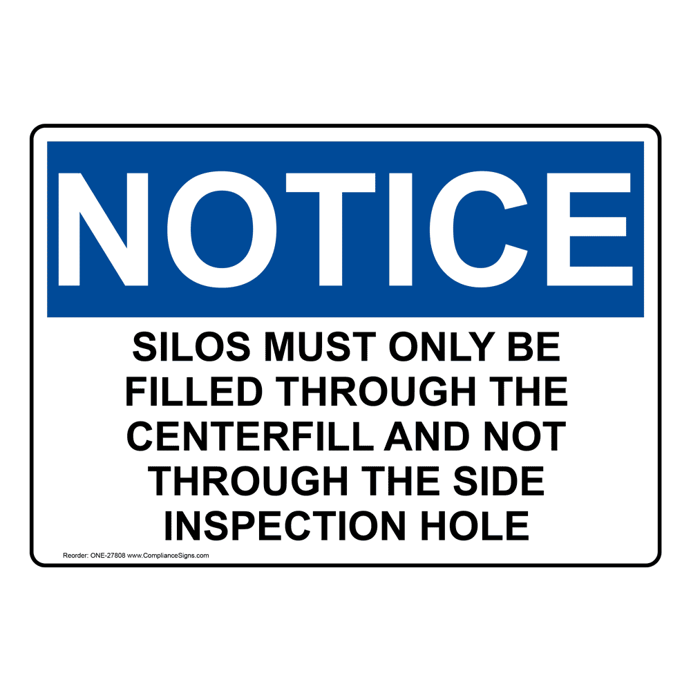 Grain Bin Silo Safety Sign ODE25381 Agricultural Grain Bin Silo