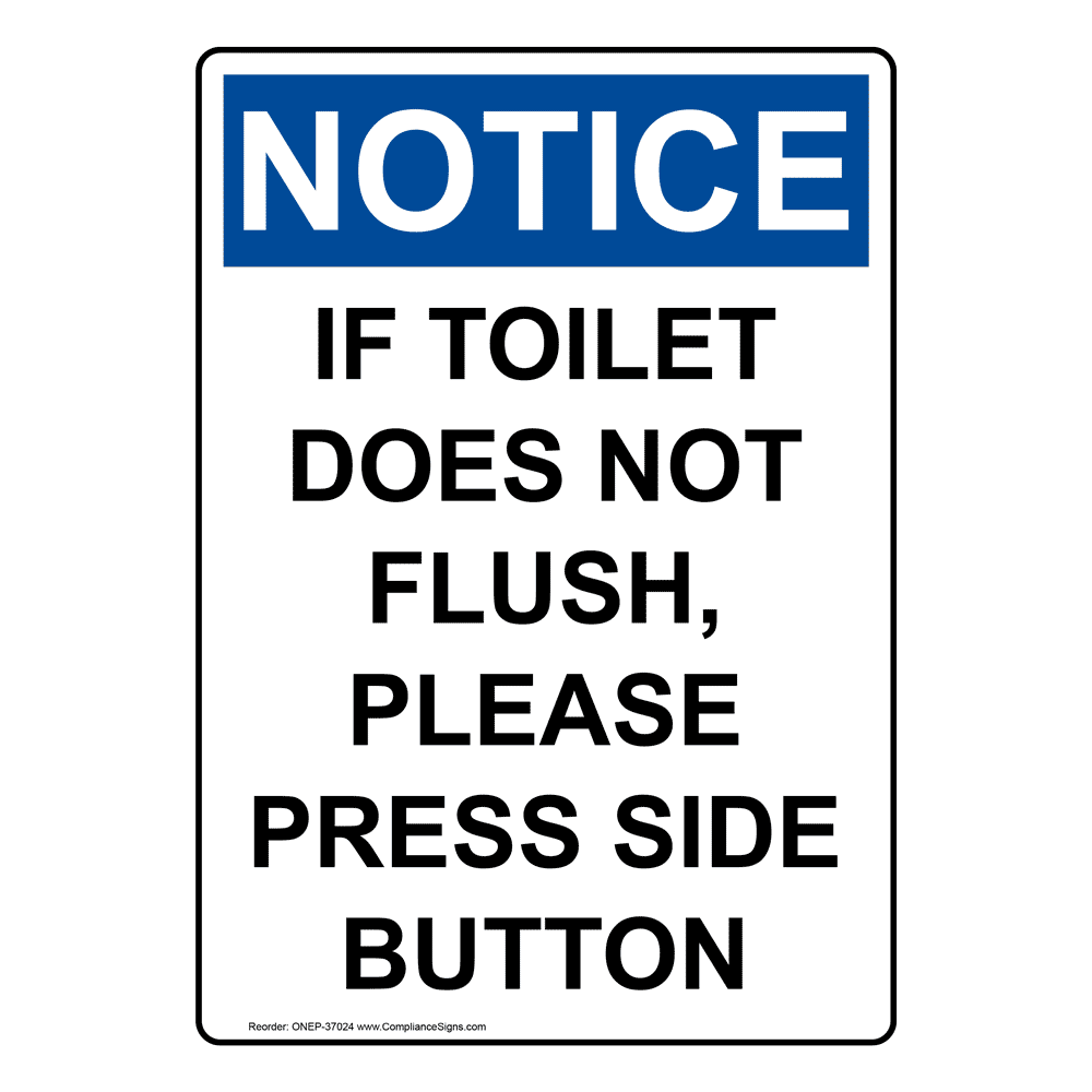 Portrait OSHA If Toilet Does Not Flush, Please Sign ONEP-37024
