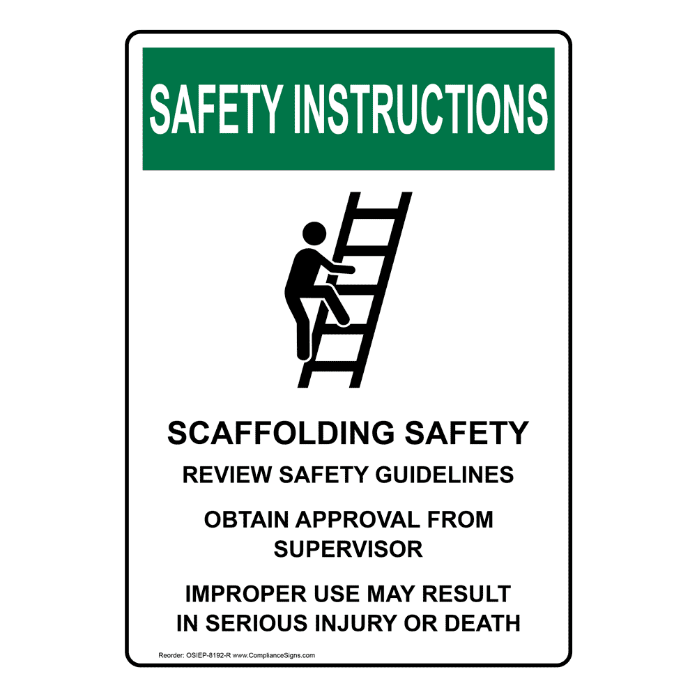 Portrait OSHA Read And Follow Instructions Sign With Symbol OSIEP8402