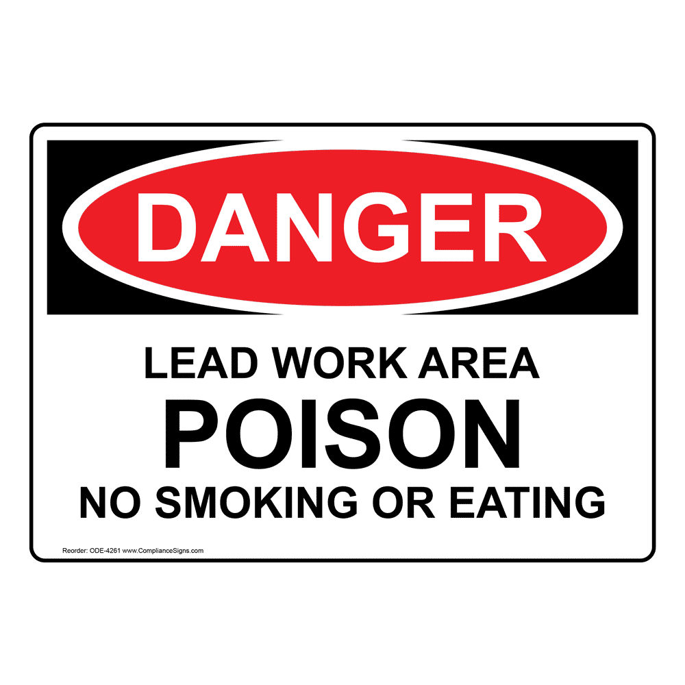 Portrait OSHA DANGER Lead Work Area Poison No Smoking Eating Sign ODEP4261