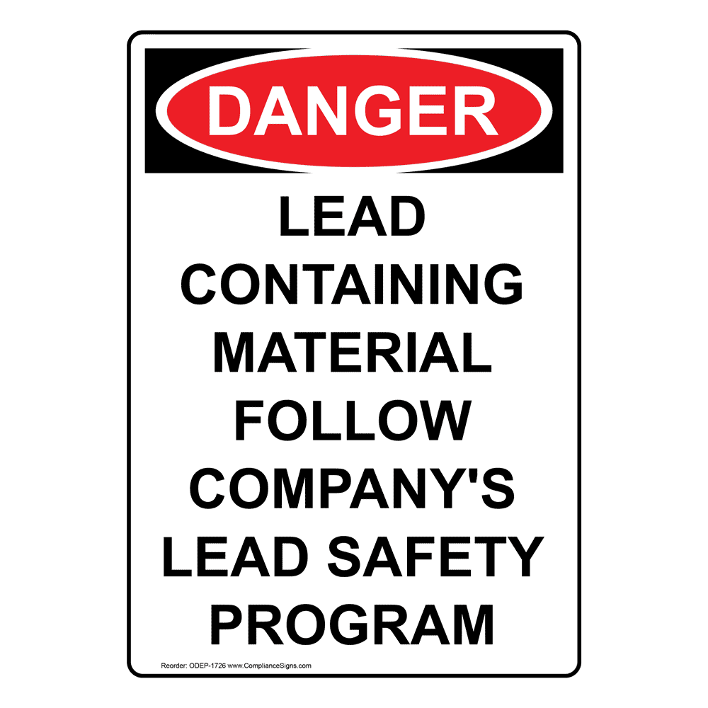 Portrait OSHA Poison Lead Work Area Sign With Symbol ODEP5305