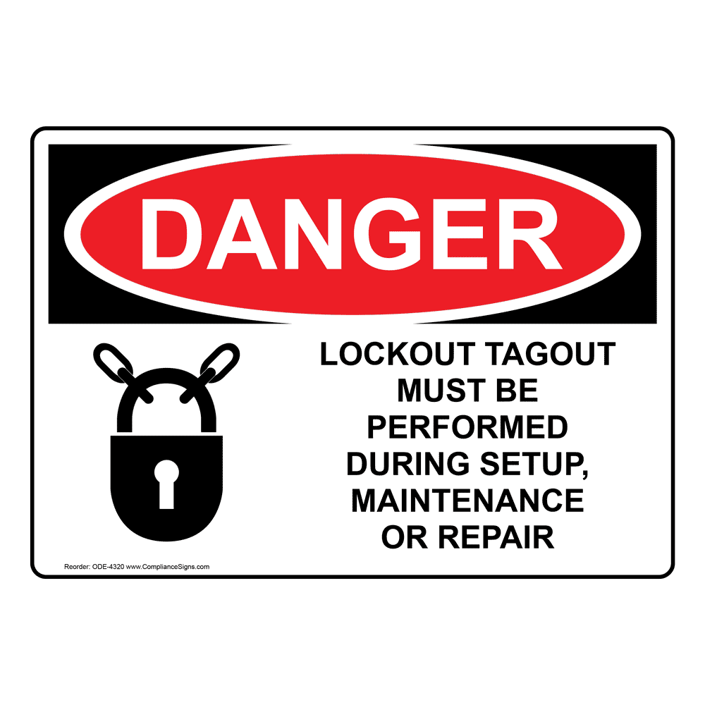 OSHA DANGER Lockout Electricity Before Working Sign ODE4335 Machinery