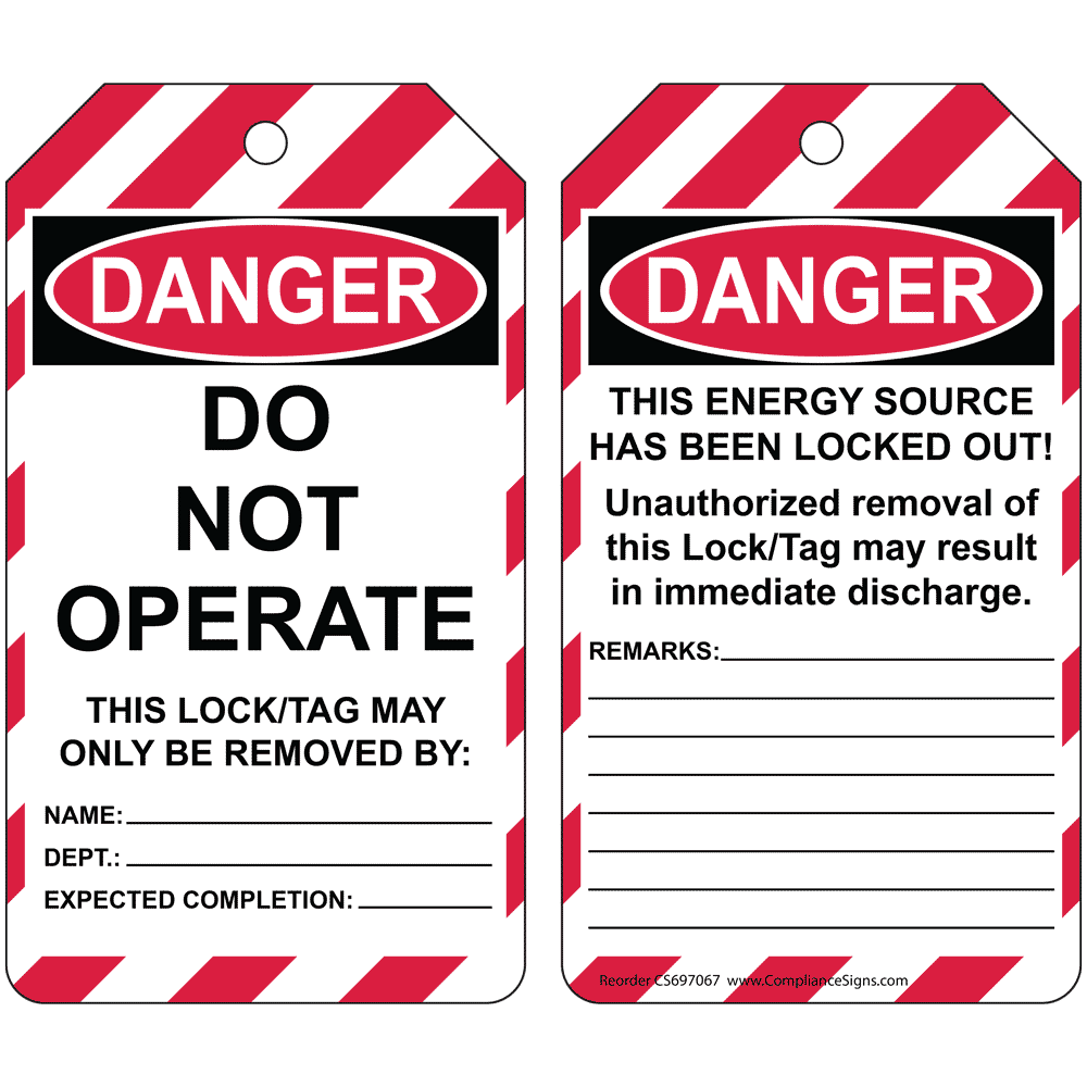 OSHA Danger Do Not Operate Equipment Locked Out By