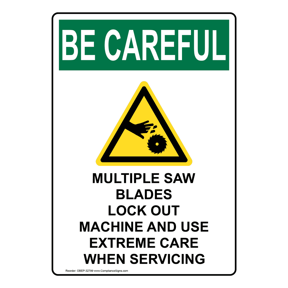 Portrait OSHA Keep Hands Out Of Machinery Sign With Symbol OBEP4110