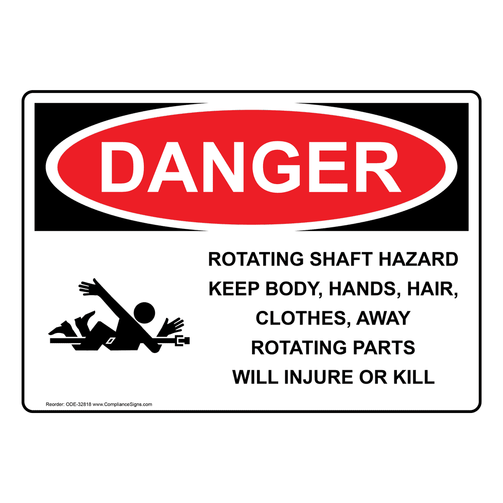 Safety Warning Label Vinyl Rotating Drive Shaft Danger Warning Decal ...