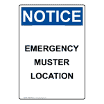 Mauster Location. Sign Fire/Emergency - OSHA Muster Point Signs and Labels