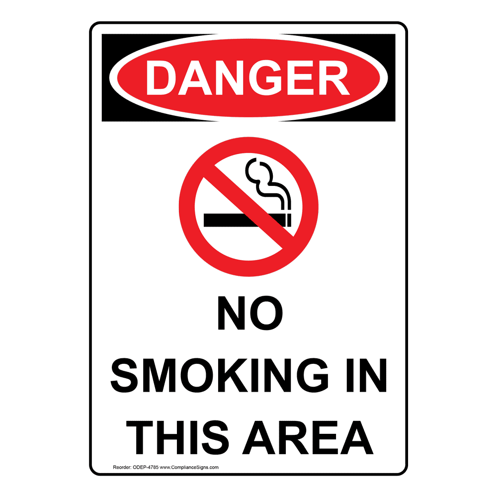 OSHA DANGER No Smoking In This Area Bilingual Sign ODB4785 No Smoking