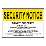 OSHA Private Property Keep Out No Hunting, Fishing Sign OUE-34872