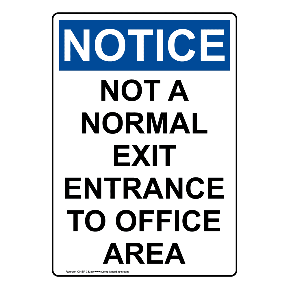 Portrait OSHA No Through Traffic Emergency Exit/Service Sign ONEP33309