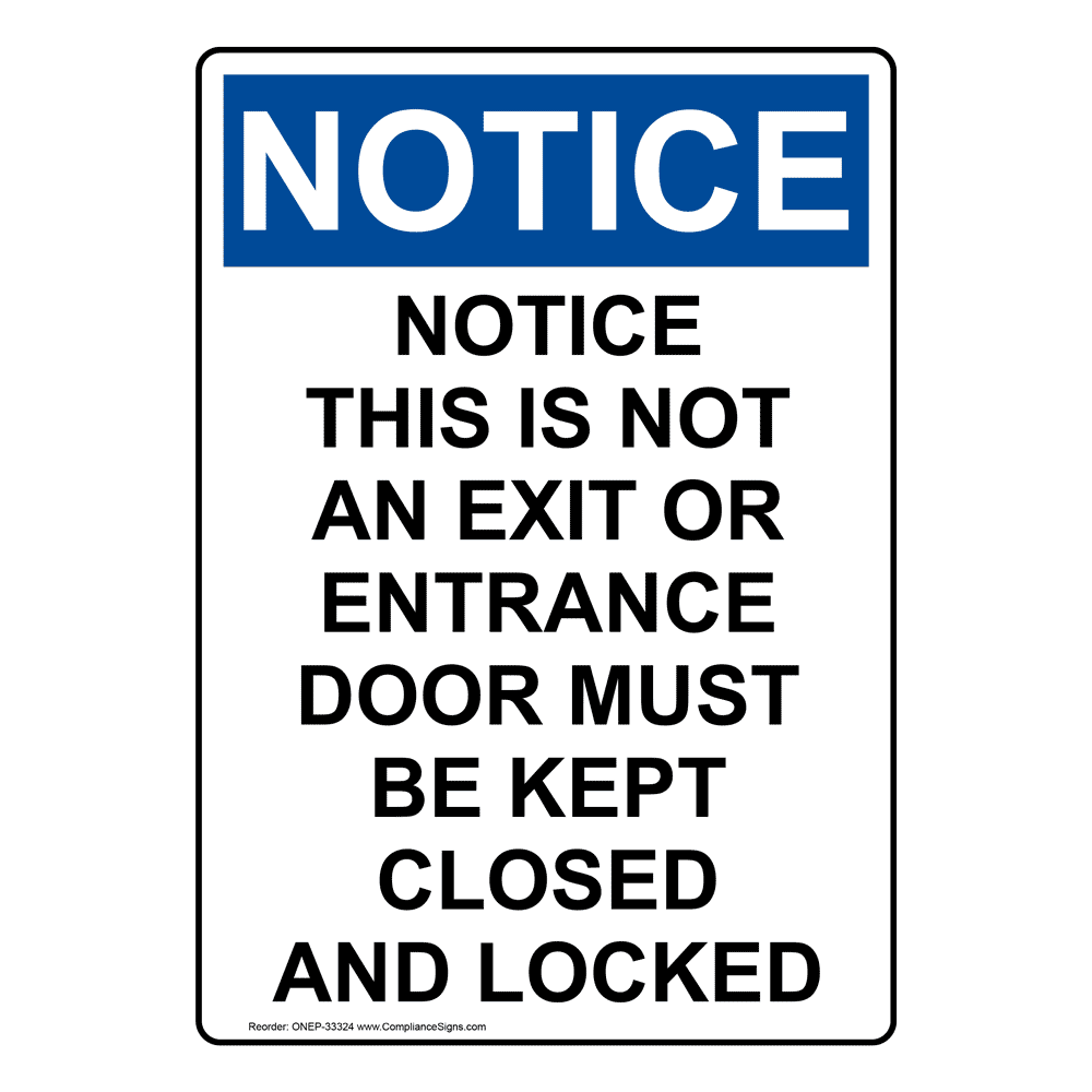 Portrait OSHA Notice This Is Not An Exit Or Sign ONEP-33324