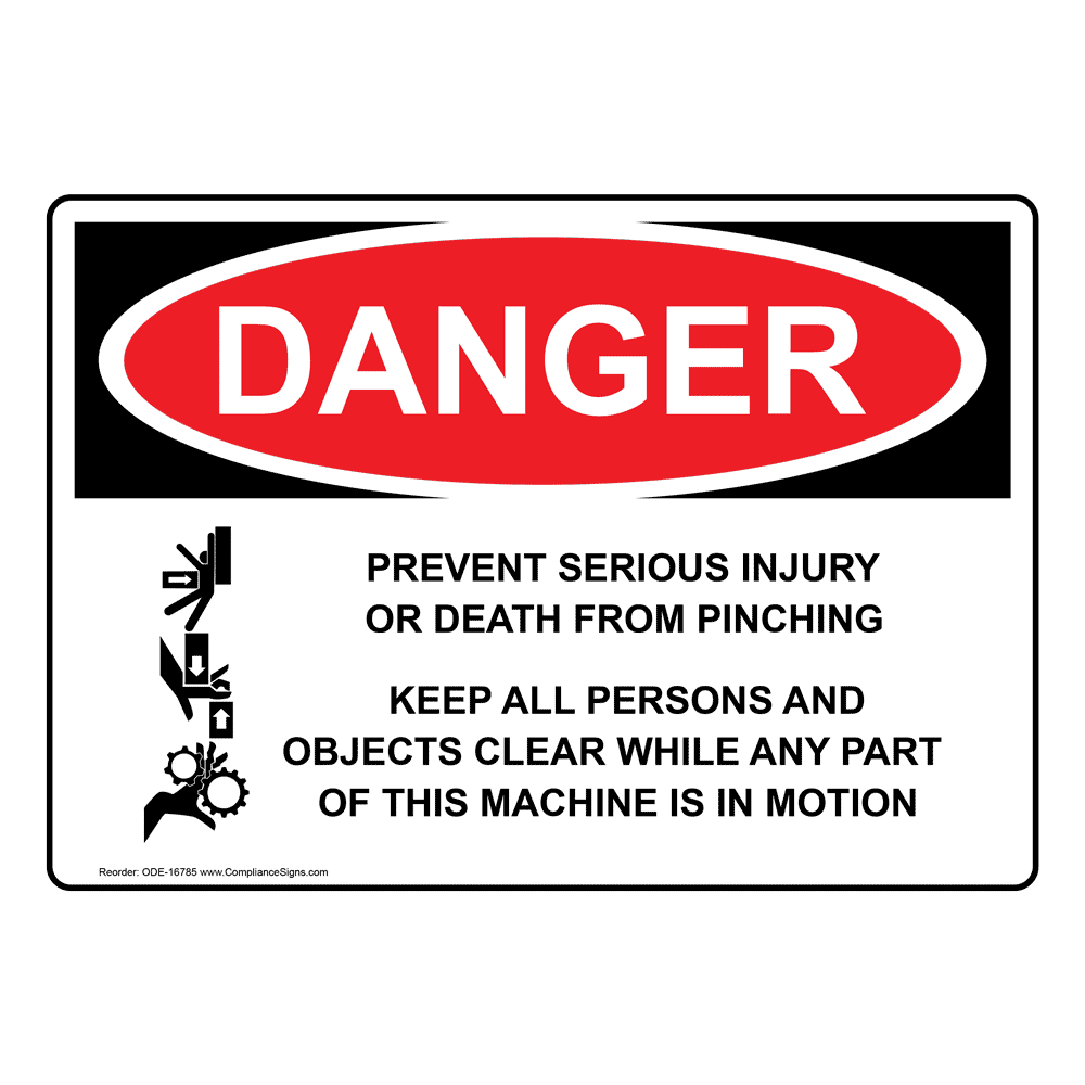 OSHA DANGER Pinch Point Sign ODE-5250 Pinch / Nip Point