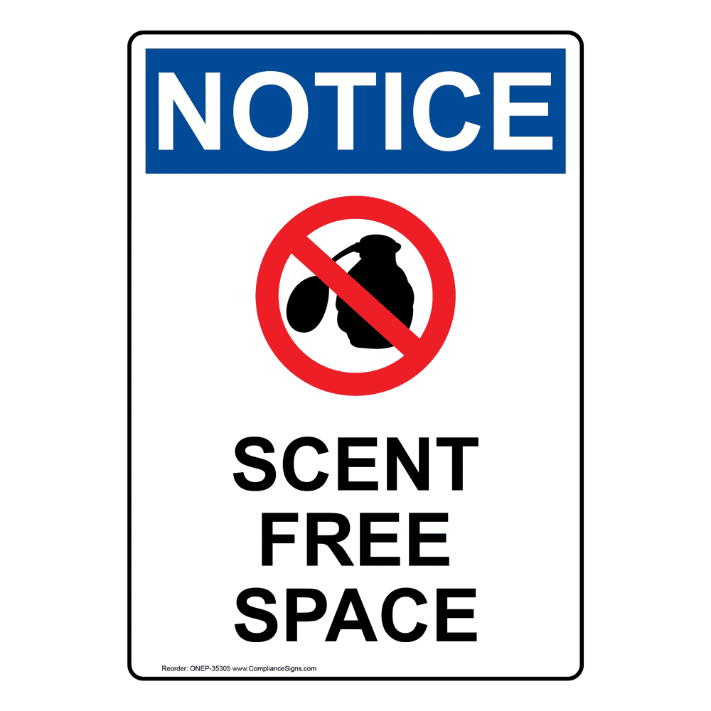 Portrait OSHA Fragrance Free Area Perfumes, Sign ONEP35308