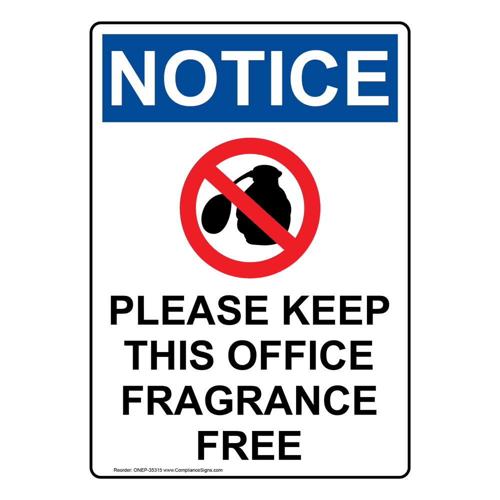 Portrait OSHA Fragrance Free Environment For Sign ONEP35309