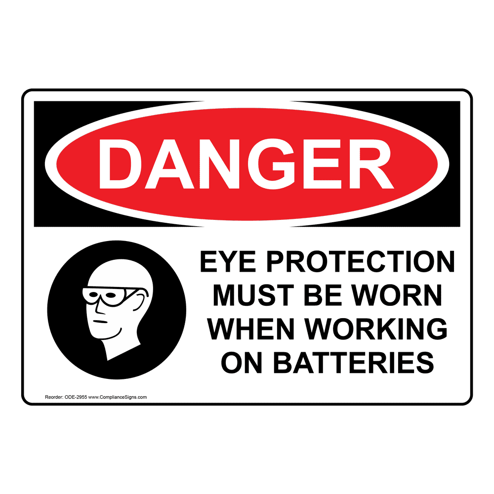 OSHA DANGER Eye Protection Must Be Worn Sign ODE2955 PPE Eye