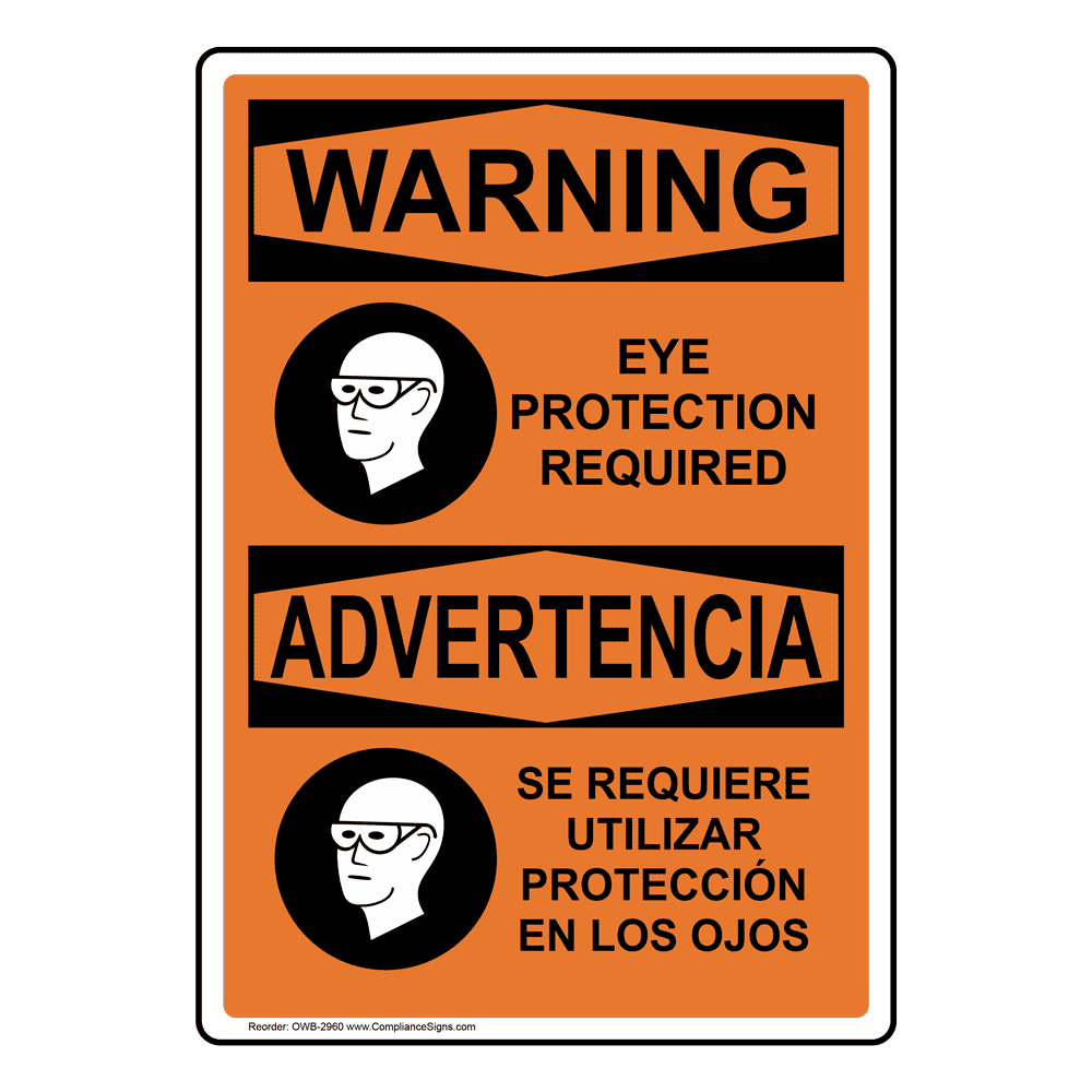 Portrait OSHA You Must Wear Eye Protection Sign With Symbol OSEP6700